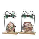 Decoris Iron Gift with Wooden Base 12 x 17cm - 2 Assorted,
